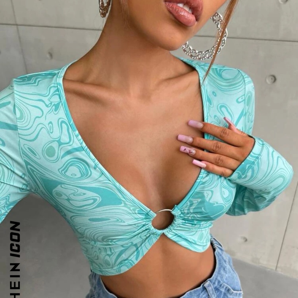 Blue Shein going out top! Size medium!